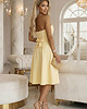 sukienki midi damskie 641-3 VIVIENNE gorsetowa rozkloszowana sukienka midi - pastelowy żółty 1