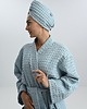 tekstylia - różne Turban kąpielowy niebieski waflowy 2