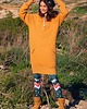 bluza z kapturem damska Bluza Luzak Musztardowy 3
