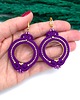 kolczyki soutache Kolczyki sutasz fioletowe kółka Jolly lekkie okrągłe romantyczne 1