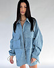 kurtki damskie Bluza/ kurtka koszulowa oversize denim light blue 8