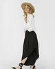 spodnie materiałowe damskie Asymetryczne spodnie cullote Amelia czarne 4
