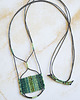 wisiory Ręcznie tkany naszyjnik w odcieniach zieleni 3