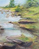 obrazy Obraz olejny ręcznie malowany 80x80 "Izerka" góry pejzaż 2