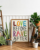 plakaty Plakat typograficzny LOVE BEFORE RAVE AFTER grafika techno miłość walentynki 1