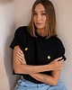 t-shirt damskie T-shirt Crop-Voila Czarny Cytryny 1