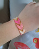 bransoletki ze szkła Różowo-Złota Bransoletka z Koralików "Pink Chevron" 1