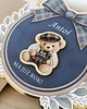 kartki scrapbooking MIŚ Z LOKOMOTYWĄ  zaproszenie + podziękowanie 3