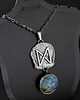 wisiory Runa Dagaz z agatem wężowym - srebrny amulet przemiany 1