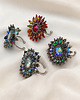 pierścionki - różne Pierścionek kwiatek koktajlowy z kryształem Swarovski 5