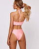 stroje kąpielowe i kostiumy kąpielowe damskie Komplet bikini brzoskwiniowy top bandeau z wiązaniem Manila 3