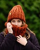 czapki damskie Komplet wełniany- czapka i komin PERUVIAN WOOLY terakota 2