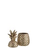 pojemniki kuchenne Pojemnik, pudełko Ananas, złoty z pokrywką 23cm 1