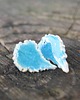 kolczyki ceramiczne Ceramiczne liście pokrzywy - turkusowe kolczyki handmade 6