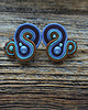 kolczyki soutache Brąz i niebieski- kolczyki sutasz 5