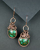 kolczyki wire wrapping Kolczyki wire wrapping z zielonymi agatami 5