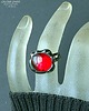 pierścionki - różne Czerwony pierścionek na szczęście :) Szklany niewielki unikat handmade 9