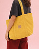 torby na ramię Duża sztruksowa torba miejska Żółta 3