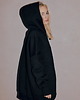 bluza z kapturem damska Bawełniana bluza BASIC OVERSIZE z kapturem CZARNA 1