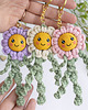 breloki Ręcznie robiony makramowy kwiat, zawieszka do kluczy lub torby 5