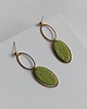 kolczyki z masy plastycznej Green Harmony - owalne długie kolczyki 2