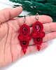 kolczyki soutache Kolczyki sutasz czerwone Anya delikatne romantyczne małe 1