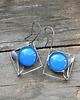 kolczyki wire wrapping Świetlisty niebieski  -  kwiaty   -  kolczyki 1