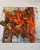 obrazy GNIEW 80x80 cm Akryl na płótnie Duży obraz Abstrakcja do salonu 3