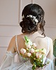 Ślubne ozdoby do włosów Gałązka z kokówką zdobiona kwiatami i cyrkoniami 3