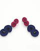 kolczyki soutache Malinowo granatowe kolczyki sztyfty 2
