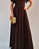 sukienki maxi damskie Sukienka wieczorowa maxi czekoladowy brąz drapowana 36-56 4