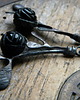 kolczyki wire wrapping czarne onyksy - sztyfty - gałązki 2