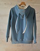 bluza z kapturem damska Bluza damska z kapturem z uszami królika na zamek błękitna 2