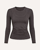 bluzki z długim rękawem damskie Top longsleeve espresso 2w1 1