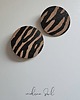 kolczyki - inne Kolczyki SUN  skóra naturalna zwierzecy print zebra czarno bezowe 1