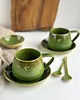 filiżanki Zestaw dla dwojga - Filiżanka ze spodkiem 250 ml - Zielona z sercem 1
