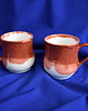 kubki Dwa kubek ceramiczne czerwień z bielą 1