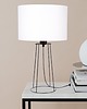 lampy stołowe LAMPKA NOCNA STOŁOWA METAL OZDOBNA ABAŻUR Biały E27 LED DRUT LOFT 2