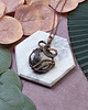 wisiory Miedziany wisiorek wire wrapping z kwarcem z rutylem #209 3