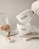 kubki Zestaw 2 białych kubków porcelanowych 500 ml - motyw złotego serca z napisem 2