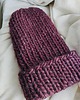 czapki damskie Wełniana czapka na drutach WOOLLY bordowa 9