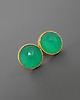 kolczyki pozłacane Kolczyki z zielonymi agatami, srebro pozłacane 7