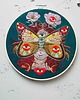 Ozdoby na ścianę Madame Butterfly black, haft w tamborku 20 cm 8