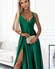 sukienki maxi damskie 513-1 LUNA elegancka długa satynowa suknia z dekoltem - XL 3
