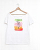 t-shirt damskie Trzy kolory konwalie Biały Oversize 1
