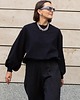 bluza bez kaptura damska Bawełniana bluza Enjoyable black boucle 1