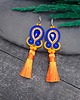 kolczyki soutache Kolczyki sutasz z chwostami pomarańczowo chabrowe kolorowe na lato Jolly 2