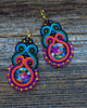 kolczyki soutache Kolorowe kolczyki sutasz z kaboszonem z grafiką 3