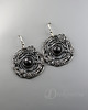 kolczyki wire wrapping Srebrne wianki - diopsyd gwiaździsty 1