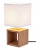 lampy stołowe Lampka stołowa drewniana z białym abażurem E27 Led 2
